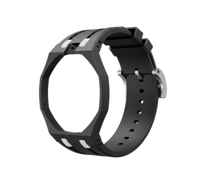 Relógio Swatch x Audemars Piguet Bioceramic Royal Pop 'Ocho Negro' Preto com Pulseira – case octogonal com pulseira em borracha