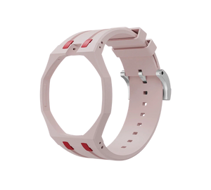 Pulseira de Borracha para Relógio Swatch x Audemars Piguet Royal Pop – case octogonal com pulseira em borracha do 'Otto Rosso', sem o relógio