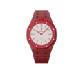 Relógio Swatch x Audemars Piguet Bioceramic Royal Pop 'Otto Rosso' Rosa / Vermelho com Pulseira – relógio montado no case com pulseira em bioceramic, vista frontal