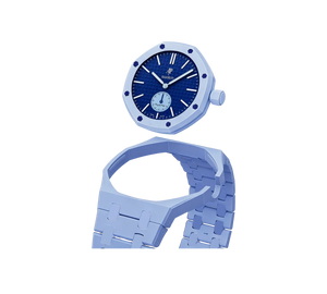Relógio Swatch x Audemars Piguet Bioceramic Royal Pop 'Savonnette Lan Ba' Azul com Pulseira – kit desmontado em bioceramic, cabeça do relógio e case com pulseira
