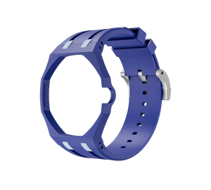 Relógio Swatch x Audemars Piguet Bioceramic Royal Pop 'Savonnette Lan Ba' Azul com Pulseira – case octogonal com pulseira em borracha