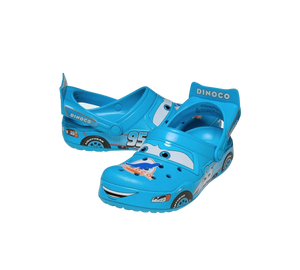 Sandália Crocs Crocband x Cars Lightning McQueen 'Dinoco' Azul – par frente