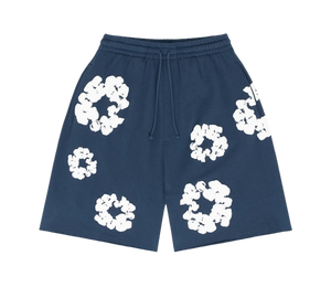Shorts Denim Tears 'The Cotton Wreath Shorts Navy' Azul Marinho – frente