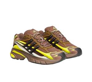 Tênis Adidas Adistar Jellyfish x Pharrell Williams 'Timber' Marrom / Amarelo – vista 3/4 de frente