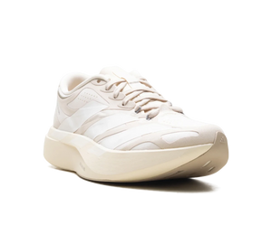 Tênis Adidas Adizero Evo SL EXO Suede Feminino 'Crystal Linen' Bege – vista 3/4 frontal