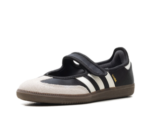 Tênis Adidas Samba Jane Feminino 'Core Black Off White' Preto / Branco – vista 3/4 frente