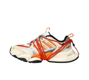 Tênis Adidas XLG Runner Deluxe 2.0 'Cream White Pure Orange' Bege / Laranja – vista lateral