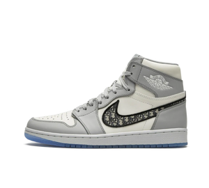 Tênis Nike Air Jordan 1 High x Dior 'Dior' Cinza / Branco
