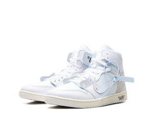 Tênis Nike Air Jordan 1 High x Virgil Abloh Archive 'Alaska' Off-White / Branco – par, vista frontal