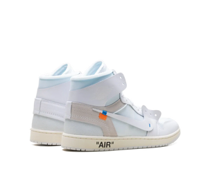 Tênis Nike Air Jordan 1 High x Virgil Abloh Archive 'Alaska' Off-White / Branco – par, vista traseira