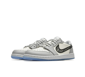 Tênis Nike Air Jordan 1 Low x Dior 'Dior' Cinza / Branco – foto 3