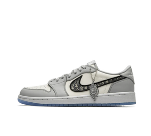Tênis Nike Air Jordan 1 Low x Dior 'Dior' Cinza / Branco