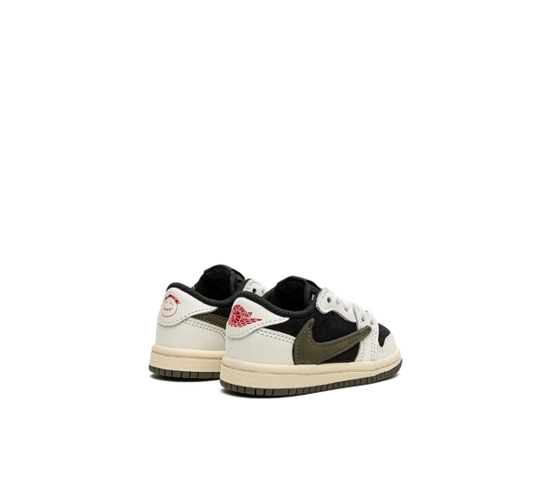 Tênis Nike Air Jordan 1 Low Infantil x Travis Scott 'Olive' Preto / Verde