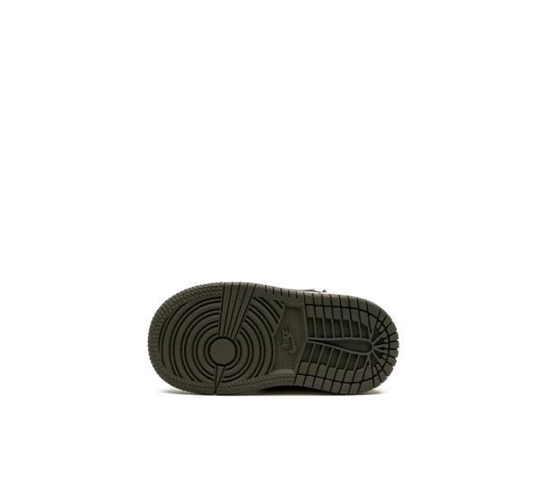 Tênis Nike Air Jordan 1 Low Infantil x Travis Scott 'Olive' Preto / Verde