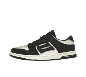 Tênis Amiri Skel Top Low 'Shimmer Black White' Preto / Branco – vista lateral