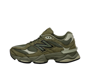 Tênis New Balance 9060 'Dark Olivine' Verde Olive – vista lateral
