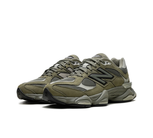 Tênis New Balance 9060 'Dark Olivine' Verde Olive – par, vista frontal