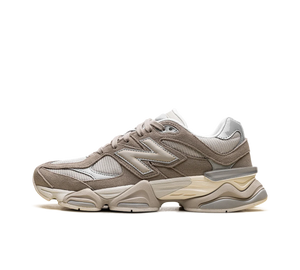 Tênis New Balance 9060 'Driftwood Timberwolf' Bege / Cinza – vista lateral