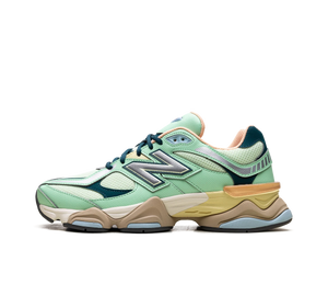 Tênis New Balance 9060 'Sweetgrass Deep Ocean' – vista lateral