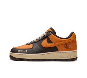 Tênis Nike Air Force 1 Low Gore-Tex 'Brown Orange' Marrom / Laranja – vista lateral