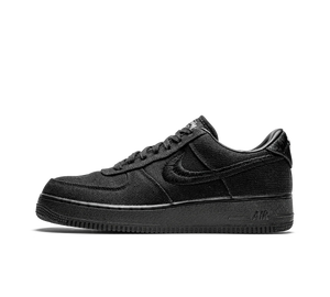 Tênis Nike Air Force 1 Low x Stussy 'Black' Preto – vista lateral
