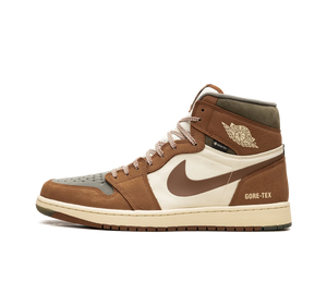 Tênis Nike Air Jordan 1 High Element Gore-Tex 'Legend Coffee' Marrom / Verde – vista lateral