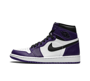 Tênis Nike Air Jordan 1 High Masculino 'Court Purple 2.0' Roxo / Branco – vista lateral