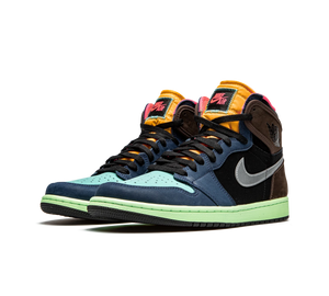 Tênis Nike Air Jordan 1 High OG Masculino 'Bio Hack' Preto / Verde – par, vista de frente