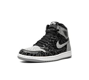 Tênis Nike Air Jordan 1 High OG Masculino 'Rebellionaire' Preto / Cinza – detalhe da biqueira