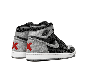 Tênis Nike Air Jordan 1 High OG Masculino 'Rebellionaire' Preto / Cinza – vista traseira do par