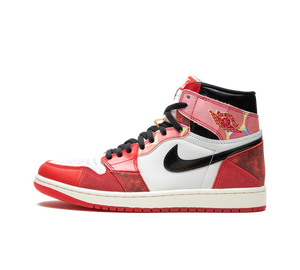 Tênis Nike Air Jordan 1 High OG Masculino 'Spider-Man Across the Spider-Verse' Branco / Vermelho – vista lateral