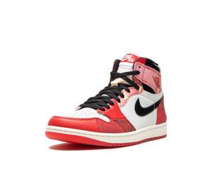 Tênis Nike Air Jordan 1 High OG Masculino 'Spider-Man Across the Spider-Verse' Branco / Vermelho – vista 3/4 frente