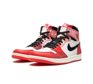 Tênis Nike Air Jordan 1 High OG Masculino 'Spider-Man Across the Spider-Verse' Branco / Vermelho – par, vista frontal
