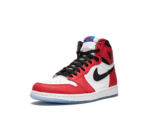 Tênis Nike Air Jordan 1 High OG Masculino 'Spider-Man: Origin Story' – vista 3/4 frontal