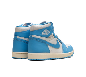 Tênis Nike Air Jordan 1 High OG Masculino 'UNC Reimagined' Azul / Branco – par de costas