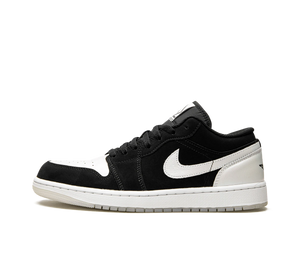 Tênis Nike Air Jordan 1 Low Masculino 'Diamond' Preto / Branco – vista lateral