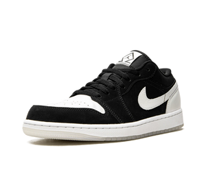 Tênis Nike Air Jordan 1 Low Masculino 'Diamond' Preto / Branco – detalhe do bico