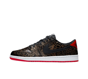 Tênis Nike Air Jordan 1 Low OG 'Laser' Preto / Vermelho – vista lateral