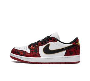 Tênis Nike Air Jordan 1 Low OG 'Last Dance At The Garden' Branco / Vermelho – vista lateral