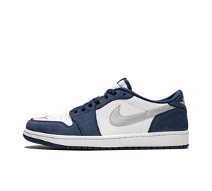 Tênis Nike Air Jordan 1 Low SB 'Midnight Navy' Azul / Branco – vista lateral