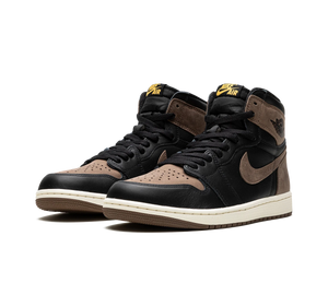 Tênis Nike Air Jordan 1 Retro High OG Masculino 'Palomino' Preto / Marrom – vista frontal do par