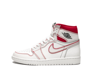 Tênis Nike Air Jordan 1 Retro High OG Masculino 'Phantom' Branco / Vermelho – vista lateral