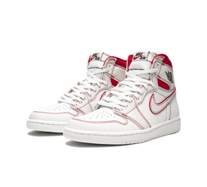 Tênis Nike Air Jordan 1 Retro High OG Masculino 'Phantom' Branco / Vermelho – par, vista frontal
