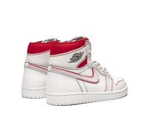 Tênis Nike Air Jordan 1 Retro High OG Masculino 'Phantom' Branco / Vermelho – par, vista traseira