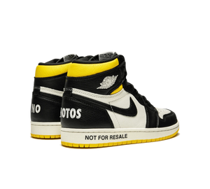 Tênis Nike Air Jordan 1 Retro High OG NRG Masculino 'Not For Resale' Preto / Amarelo – par visto de trás