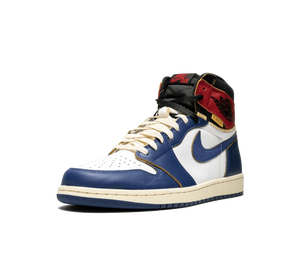 Tênis Nike Air Jordan 1 Retro High OG NRG x Union LA 'Storm Blue' Azul – vista 3/4 frontal