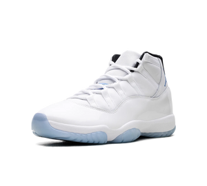 Tênis Nike Air Jordan 11 Retro 'Legend Blue' Branco / Azul – vista 3/4 frente