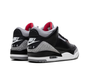 Tênis Nike Air Jordan 3 'Black Cement' Preto / Cinza – par, vista traseira