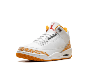 Tênis Nike Air Jordan 3 'Orange Citrus' Branco / Laranja – vista 3/4 frente