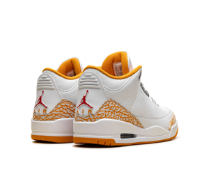 Tênis Nike Air Jordan 3 'Orange Citrus' Branco / Laranja – par de costas